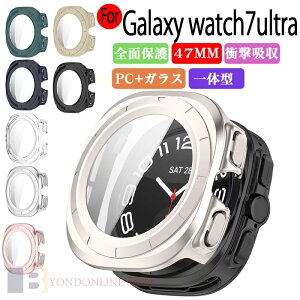 Galaxy watch7ultra �P�[�X + �K���X�t�B���� ��̌^ �T���X�� Samsung Galaxy watch7ultra 47mm �P�[�X �M�����N�V�[ �X�}�[�g�E�H�b�`7 ��ʕی� Galaxy watch7ultra �J�o�[ �ϏՌ� �ی�J�o�[ �����ߗ� �C�菝�h