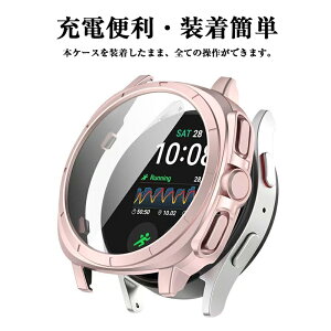 Galaxy watch7 40MM �P�[�X + �K���X�t�B���� ��̌^ �T���X�� Samsung Galaxy watch7 44mm �P�[�X �M�����N�V�[ �X�}�[�g�E�H�b�`7 ��ʕی� Galaxy watch7 �J�o�[ �ϏՌ� �ی�J�o�[ �����ߗ� �C�菝�h�~ �E��