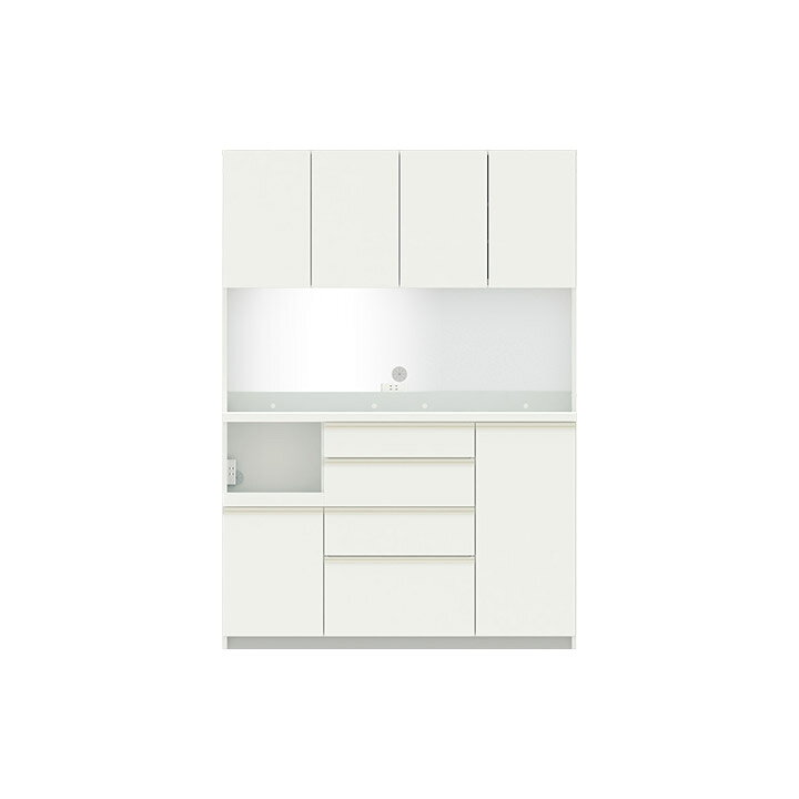 楽天市場】パモウナ 食器棚 幅140cm 奥行45cm 高さ198cm EC 完成品 棚 