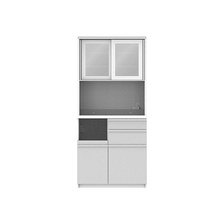 楽天市場】パモウナ 食器棚 幅90cm 奥行50cm 高さ198cm FM 完成品 棚 
