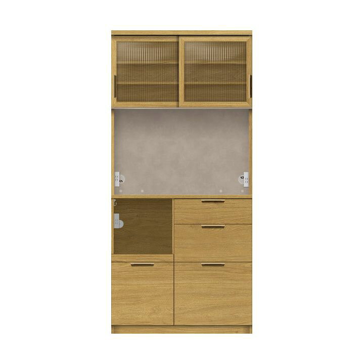 楽天市場】パモウナ 食器棚 幅90cm 奥行45cm 高さ194cm NW 完成品 棚 
