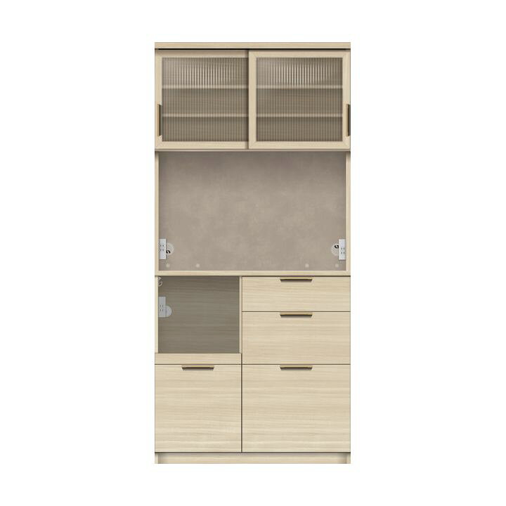 楽天市場】パモウナ 食器棚 幅90cm 奥行45cm 高さ194cm NW 完成品 棚 