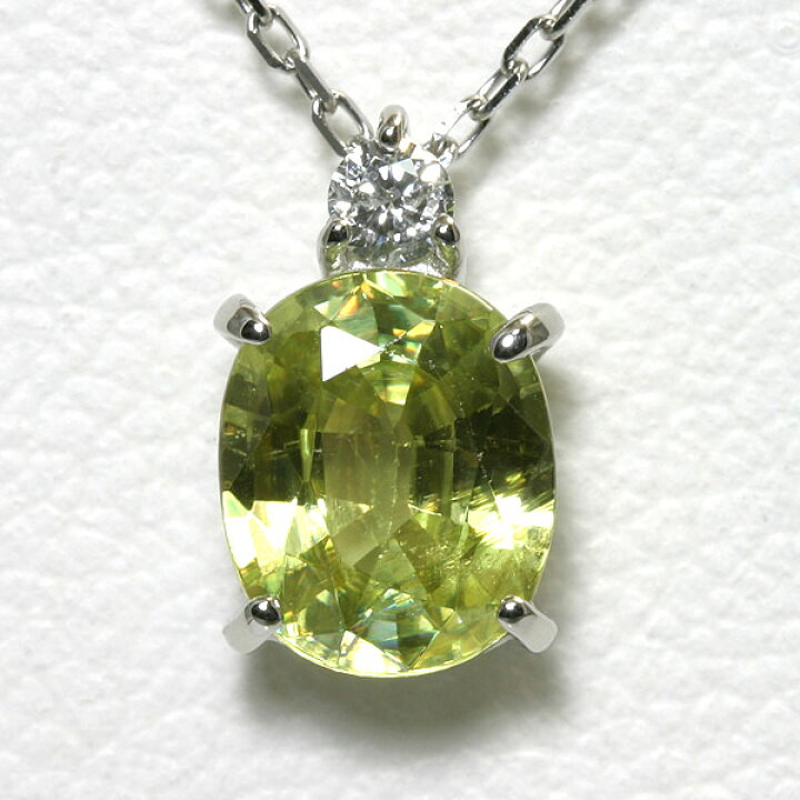 楽天市場】スフェーン ネックレス 1カラット プラチナ【送料無料  