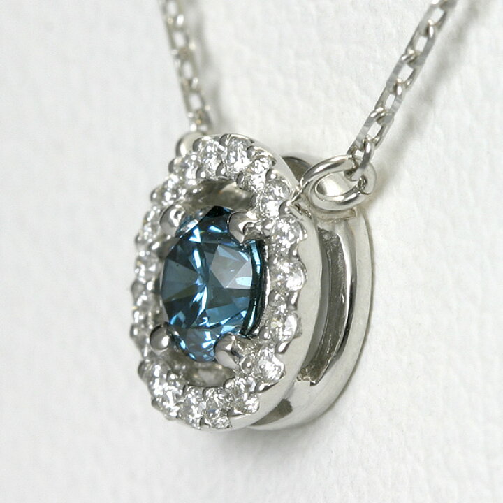 楽天市場】ブルーダイヤ ネックレス 0.3ct プラチナ 鑑定カード付 