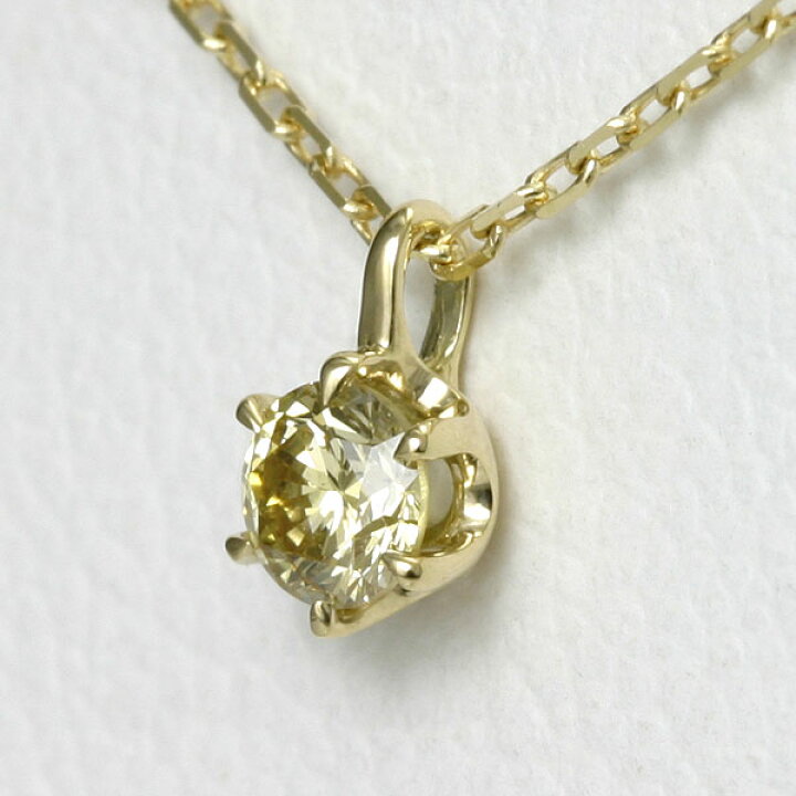楽天市場】【ポイント2倍】天然イエローダイヤモンド ネックレス 0.1ct 