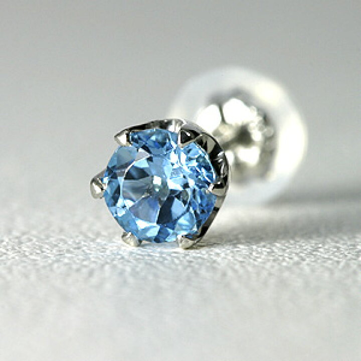 楽天市場】【ポイント2倍】ブルートパーズ メンズピアス プラチナ 片耳  