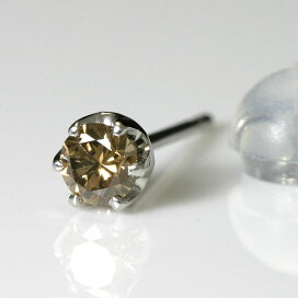 楽天市場】ブラウンダイヤ 0.1ct ピアス メンズ プラチナ 片耳 【送料 