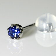 ブルーサファイア 0.1ct メンズピアス プラチナ 片耳【送料無料】 サファイア 青 天然石 9月 誕生石 男性…