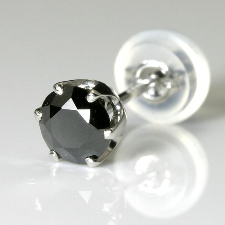 楽天市場】プラチナピアス メンズ ブラックダイヤ 0.3ct 片耳 【送料 
