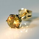 スフェーン ピアス メンズ K18ゴールド片耳 【送料無料】 18金 スタッド シンプル 天然石 誕生石【Mens pierce】