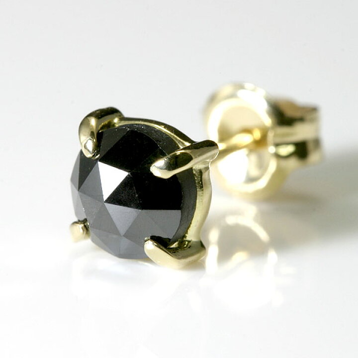 楽天市場】K18 ゴールド ブラックダイヤ 0.5ct メンズ ピアス ローズ 