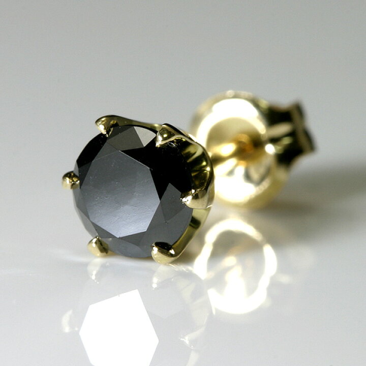 楽天市場】ブラックダイヤ 0.5ct メンズピアス K18 ゴールド 片耳 