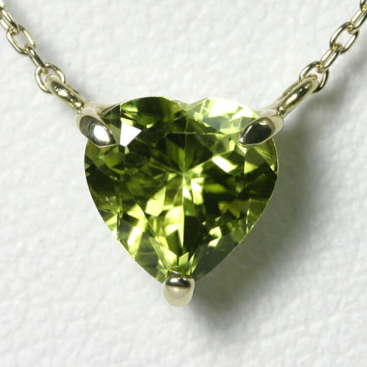 楽天市場 ハート 1ct ペリドット ネックレス K10yg 送料無料 Heart Necklace Peridot Pendant 8月誕生石 ペリドット ペンダント 別名 イブニング エメラルド Chelsea Ave