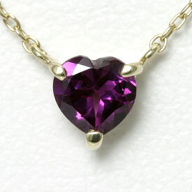 【ポイント2倍】ガーネット ハートネックレス　K10YG【送料無料】【heart necklace garnet pendant】 1月 誕生石 赤 一粒ネックレス レディース 両吊り 両引きタイプ