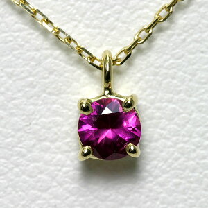 y|Cg2{zr[lbNX 0.2ct K18yz18 S[h 18k ꗱ lbNX r[ 7a  Ruby Necklace