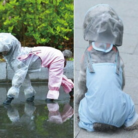 【大型・中型犬用】レインコート ピンク／ブルー 雨の日 お散歩 雨具