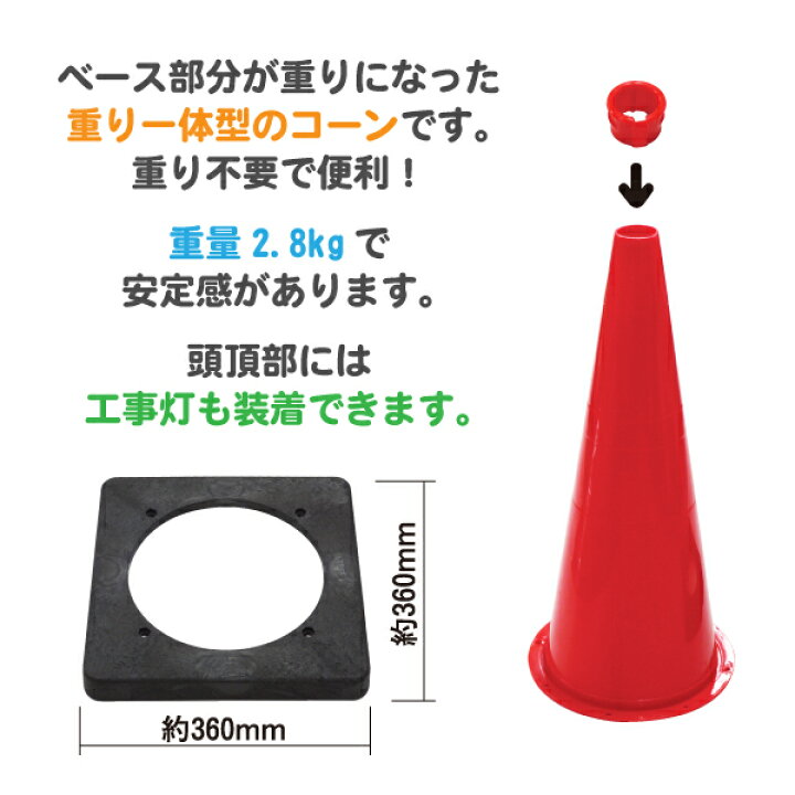 楽天市場 イラスト入り 重り一体型カラーコーン Tdコーン 無反射 Uターン禁止 迷惑駐車禁止 おもいやり駐車場 カラーコーン 三角コーン 保安用品 工事用品 駐車場 工事用コーン パイロン 安全コーン 工事用カラーコーン 安全標識 案内標識 特注看板屋