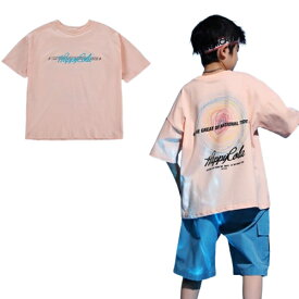 （即納） 子供服 キッズ 半袖 HIPHOP tシャツ ダンス 衣装 130 140 150 160 170 ビッグシルエット ストレッチ 男の子 女の子 バックプリント