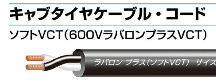 楽天市場】【法人限定】富士電線工業 600V ラバロンプラス VCT 0.75 