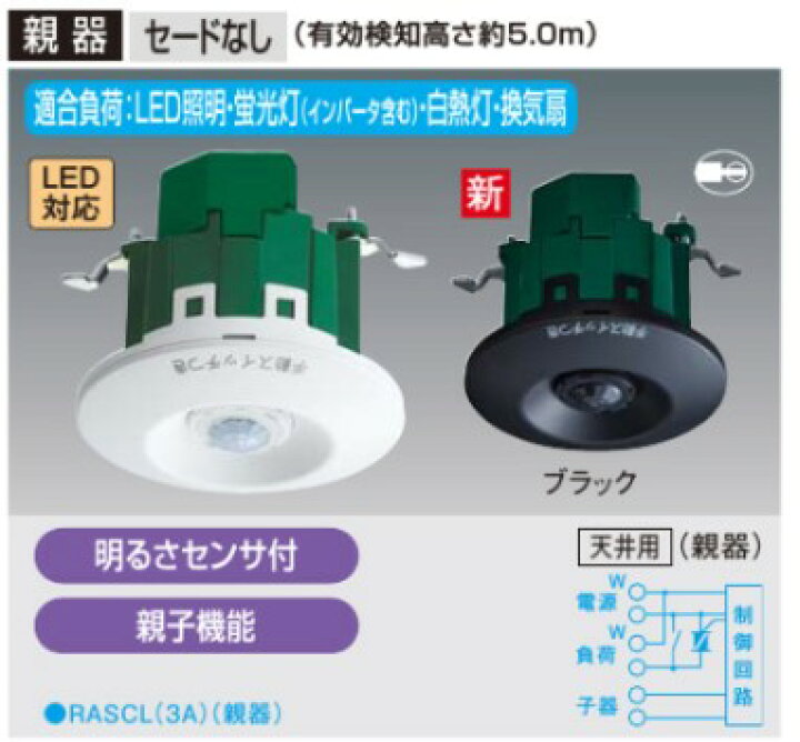 楽天市場】パナソニック WTK2411K【天井取付】熱線センサ付自動  