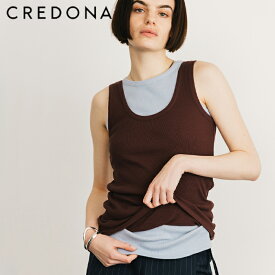 【期間限定P10倍】【SALE／30％OFF】CREDONA クレドナ THE LAYERED TANK レイヤードタンク レイヤードタンクトップ 2点セット タンク タンクトップ リブタンク リブタンクトップ リブ トップス プルオーバー レディース 春夏 夏 きれいめ カジュアル
