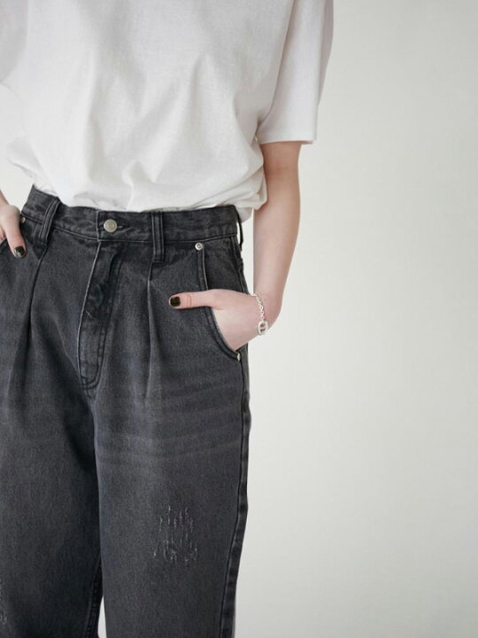 楽天市場】【即納】【再入荷】YENN イエン デニム ワイド タックパンツ 