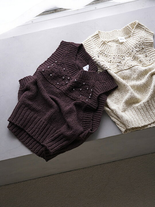 楽天市場】【即納】【2025春夏新作】YENN イエン METAL BEADS KNITVEST 
