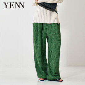 【予約】【6月中旬～下旬入荷予定】YENN イエン PLAID TUCK EASY PT チェック柄タックイージーパンツ チェック チェック柄 ワイドパンツ イージーパンツ チェックパンツ サッカーパンツ ワイド パンツ ロングパンツ ウエストゴム Y261-31008
