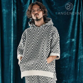 【お取り寄せ 30%OFF SALE セール】 アンゲネーム パーカー ANGENEHM Airy yarn wide herringbone short sleeve hoodie メンズ 送料無料 キャンセル不可