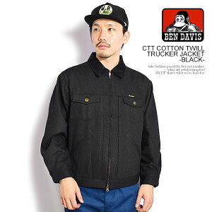 �x���f�C�r�X �W���P�b�g BEN DAVIS CTT COTTON TWILL TRUCKER JACKET -BLACK- �����Y �g���b�J�[�W���P�b�g ���[�N�W���P�b�g �������� �X�g���[�g