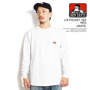 �x���f�C�r�X T�V���c BEN DAVIS L/S POCKET TEE REG -WHITE- �����Y ���� ����T �|�P�b�gT�V���c ���M�����[�T�C�Y �X�g���[�g