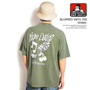 30��OFF SALE �Z�[�� �x���f�C�r�X T�V���c BEN DAVIS BLURRED VNTG TEE -KHAKI- �����Y ���� �u���[�`���H �I�[�o�[�T�C�Y �X�g���[�g