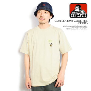 �x���f�C�r�X T�V���c BEN DAVIS GORILLA EMB COOL TEE -BEIGE- �����Y ���� �����|�C���gT�V���c �n�[�g�^�h�J �X�g���[�g