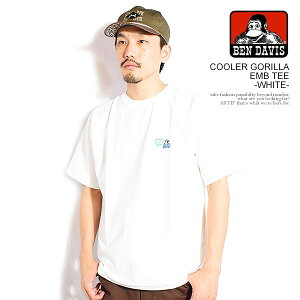 �x���f�C�r�X T�V���c BEN DAVIS COOLER GORILLA EMB TEE -WHITE- �����Y ���� �ڐG�⊴ �����|�C���g�h�J �X�g���[�g