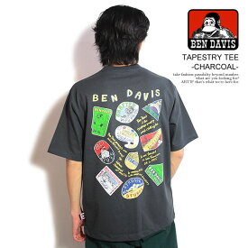 ベンデイビス Tシャツ BEN DAVIS TAPESTRY TEE -CHARCOAL- メンズ 半袖 バック プリント オーバーサイズ 送料無料 ストリート