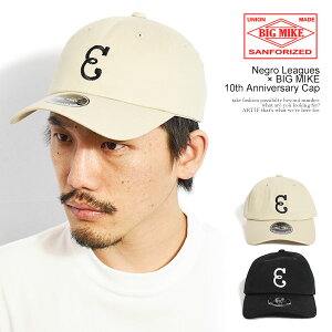 �r�b�O�}�C�N �L���b�v BIG MIKE Negro Leagues × BIG MIKE 10th Anniversary Cap �����Y �x�[�X�{�[���L���b�v �J�[�u�L���b�v �j�O�����[�O �������� �X�g���[�g