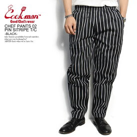 COOKMAN クックマン シェフパンツ CHEF PANTS 02 PIN STRIPE TC BLACK メンズ レディース 男女兼用 イージパンツ コックマン