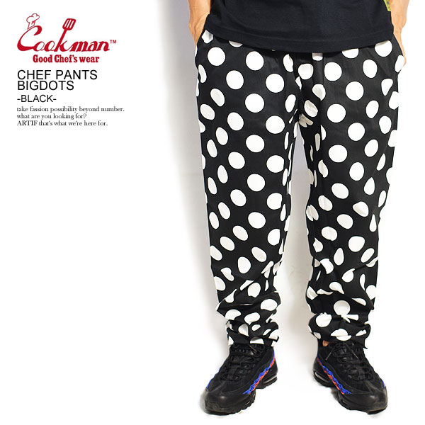 クックマン シェフパンツ COOKMAN CHEF PANTS BIGDOTS -BLACK- ストリート系 ファッション | CRESCENT  LOTUS