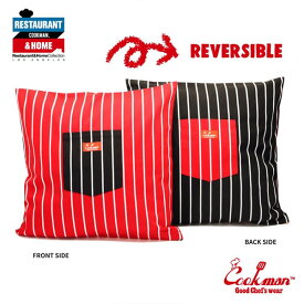 クックマン クッションカバー COOKMAN CUSHION POCKET COVER REVERSIBLE -STRIPE BLACK & RED- ストリート系 ファッション
