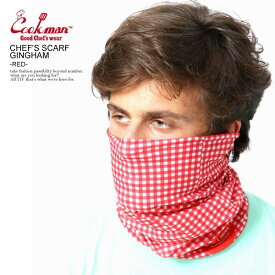 クックマン スカーフ COOKMAN CHEF'S SCARF GINGHAM -RED- ストリート系 ファッション
