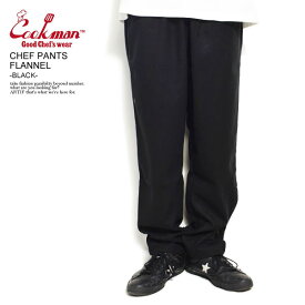 COOKMAN クックマン パンツ シェフパンツ イージーパンツ CHEF PANTS FLANNEL BLACK メンズ レディース 男女兼用 おしゃれ コックマン