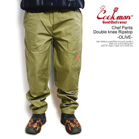 クックマン パンツ COOKMAN Chef Pants Double knee Ripstop Olive -OLIVE GREEN- メンズ シェフパンツ イージーパンツ ストリート