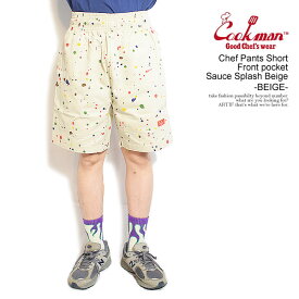 クックマン ショートパンツ COOKMAN Chef Pants Short Front pocket Sauce Splash Beige -BEIGE- メンズ ショーツ パンツ シェフパンツ ストリート