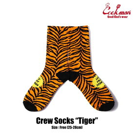 クックマン ソックス COOKMAN Crew Socks Tiger メンズ 靴下 ハイソックス ストリート