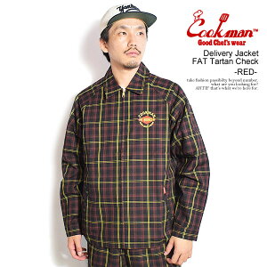 �N�b�N�}�� �W���P�b�g COOKMAN Delivery Jacket FAT Tartan Check -RED- �����Y �f���o���[�W���P�b�g �A�E�^�[ FAT BURGER �R���{ �������� �X�g���[�g