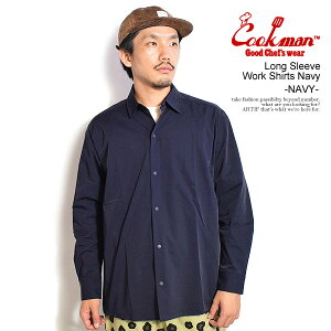 �N�b�N�}�� �V���c COOKMAN Long Sleeve Work Shirts Navy -NAVY- �����Y ���� ���[�N�V���c �A�����J ���C�� �V�F�t�E�F�A �������� �X�g���[�g