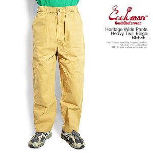 �N�b�N�}�� �p���c COOKMAN Heritage Wide Pants Heavy Twill Beige -BEIGE- �����Y �w���e�[�W���C�h�p���c �V�F�t�p���c �C�[�W�[�p���c �������� �X�g���[�g