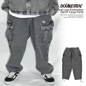 ダブルスティール パンツ DOUBLE STEAL Oval Logo Embroidery Denim Cargo Pants メンズ カーゴパンツ デニム 送料無料 ストリート