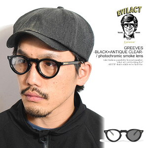 �C�[�u���A�N�g �A�C�E�F�A �T���O���X EVILACT EYEWEAR GREEVES -BLACK×ANTIQUE CLEAR- / photochromic smoke lens �����Y �o�C�J�[�V�F�[�h ���������Y �������� �X�g���[�g