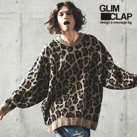 2023 秋冬 2nd 先行予約 11月中旬〜下旬入荷予定 グリムクラップ セーター GLIMCLAP Leopard pattern used like processing sweater メンズ